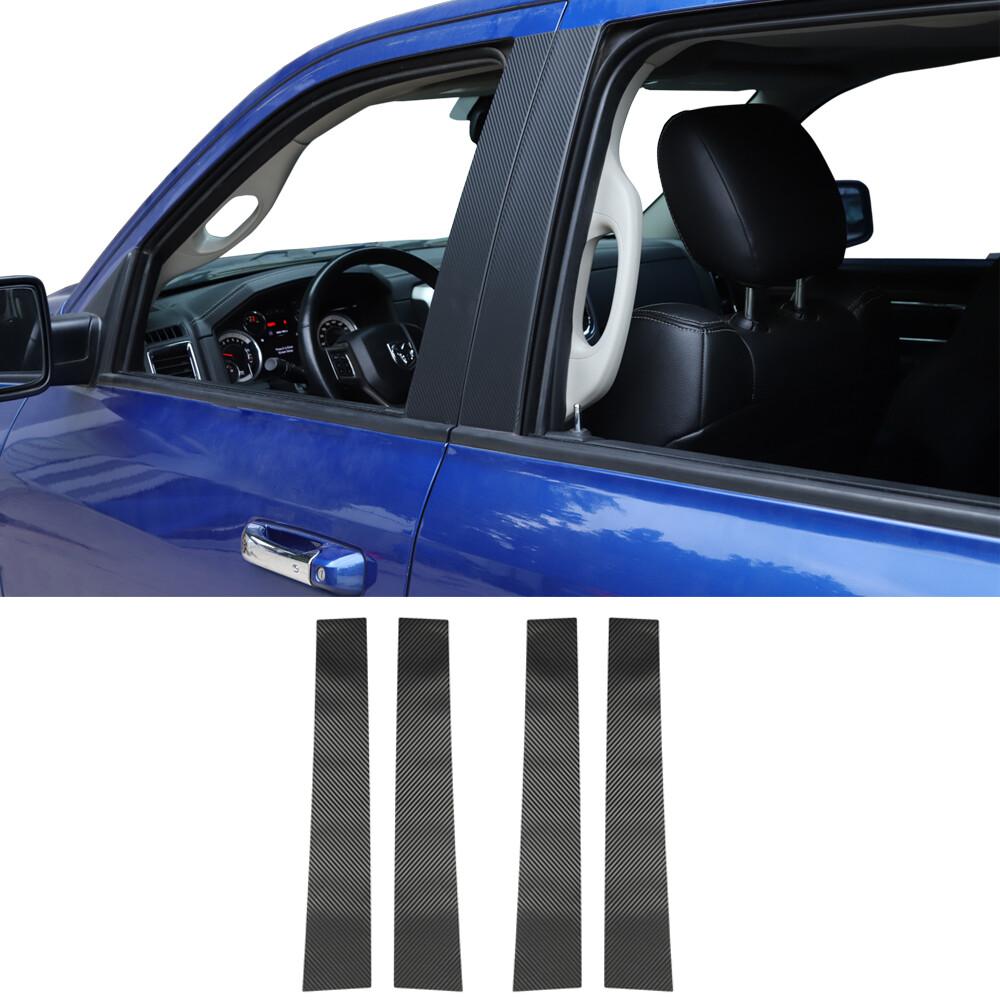 Carbon Fiber Window Center Pillar Sticker Trim Decal For Dodge RAM 1500 2010-17
