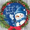 Wooden Christmas Sign with Adorable Snowman Pattern - Navidad Round Sign for Front Door Wall Hanging Decor - Ideal Christmas Gift