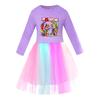 5577 Kids Girls Roblox Printed Mesh Rainbow Dress