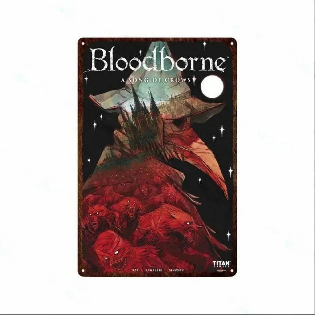 Plaque Metal Tin Signs Bloodborne Wall Decoration Vintage Art Posters Iron Painting for Man Cave Home Cafe Game Room Club Bar