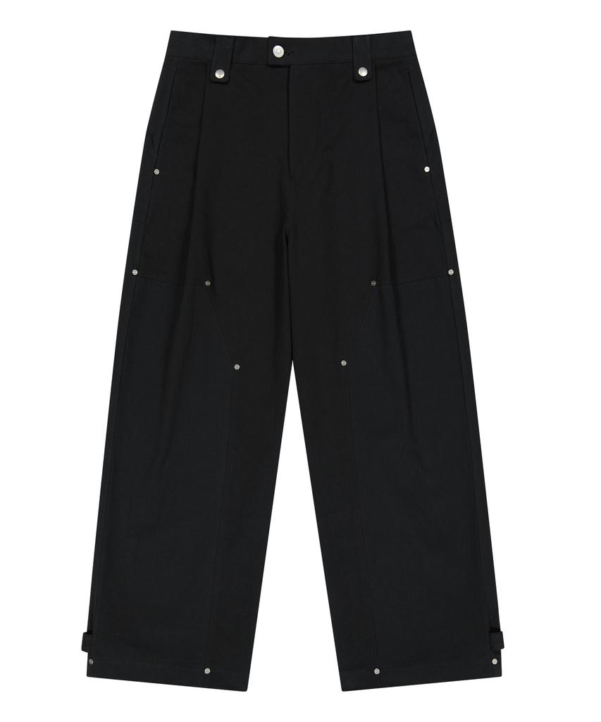 WHATHEPUCK Double Knee Pants Black