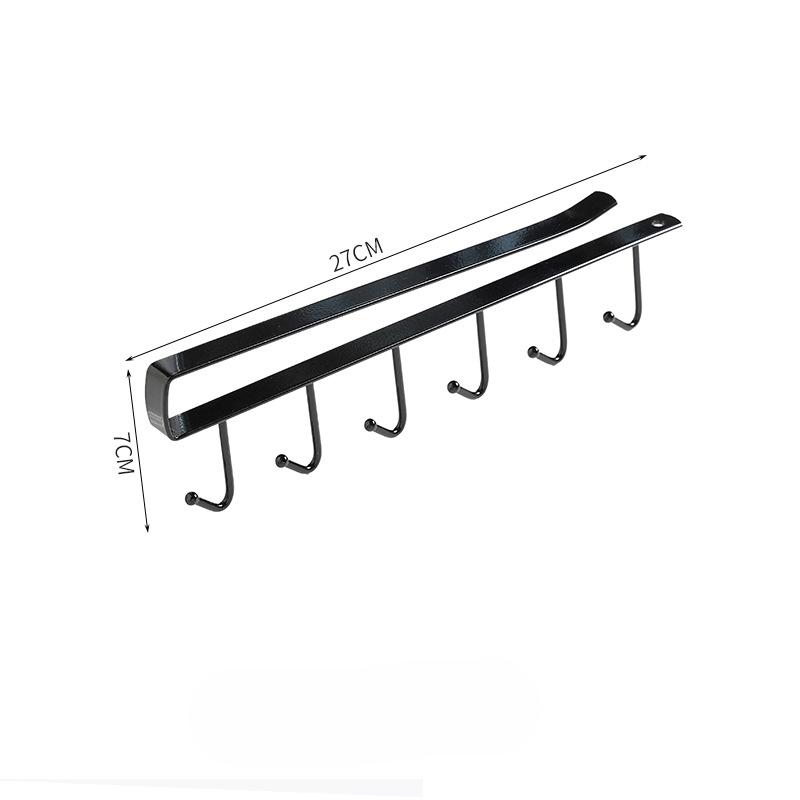 

Кухонный крючок для шкафа, подвешивание без гвоздей, утюг, подвешивание шарфа, полка для хранения в шкафу, перегородка, органайзер, полка 27*7cm чёрный