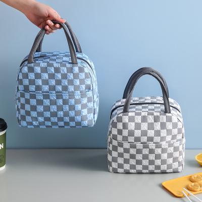 Thermal Lunch Dinner Bag Canvas Handbag Picnic Cooler Bag Travel Breakfast Box for Work Student Convenient Lunch Tote Food Bag