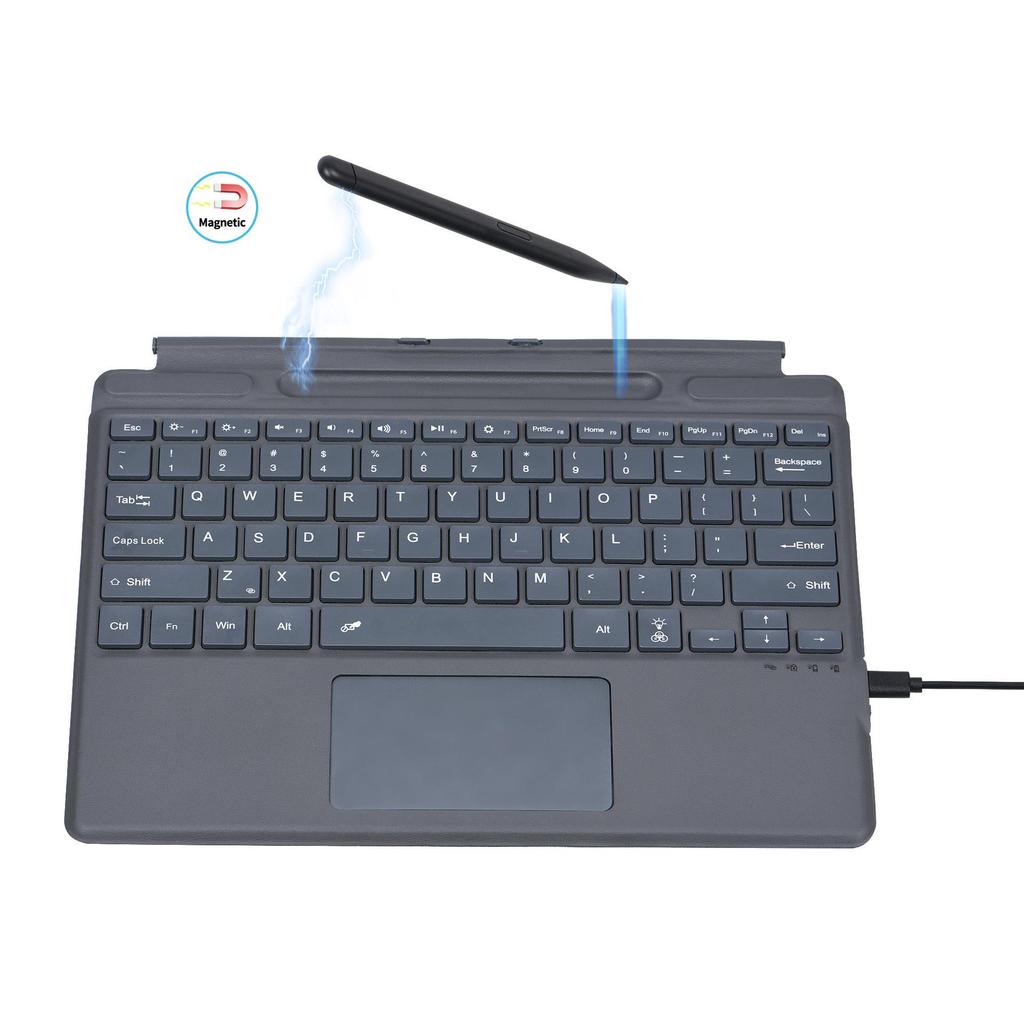 Compatible Magnetic Bluetooth Keyboard with Backlit Touch Control for Microsoft Surface Pro 8/9/10/11/X