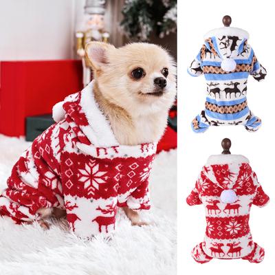 Pigiama per cani Caldo cappotto natalizio per cani Pile termico Vestiti per cani Tute invernali per cuccioli Salopette per cani di piccola e media taglia Abbigliamento per gatti