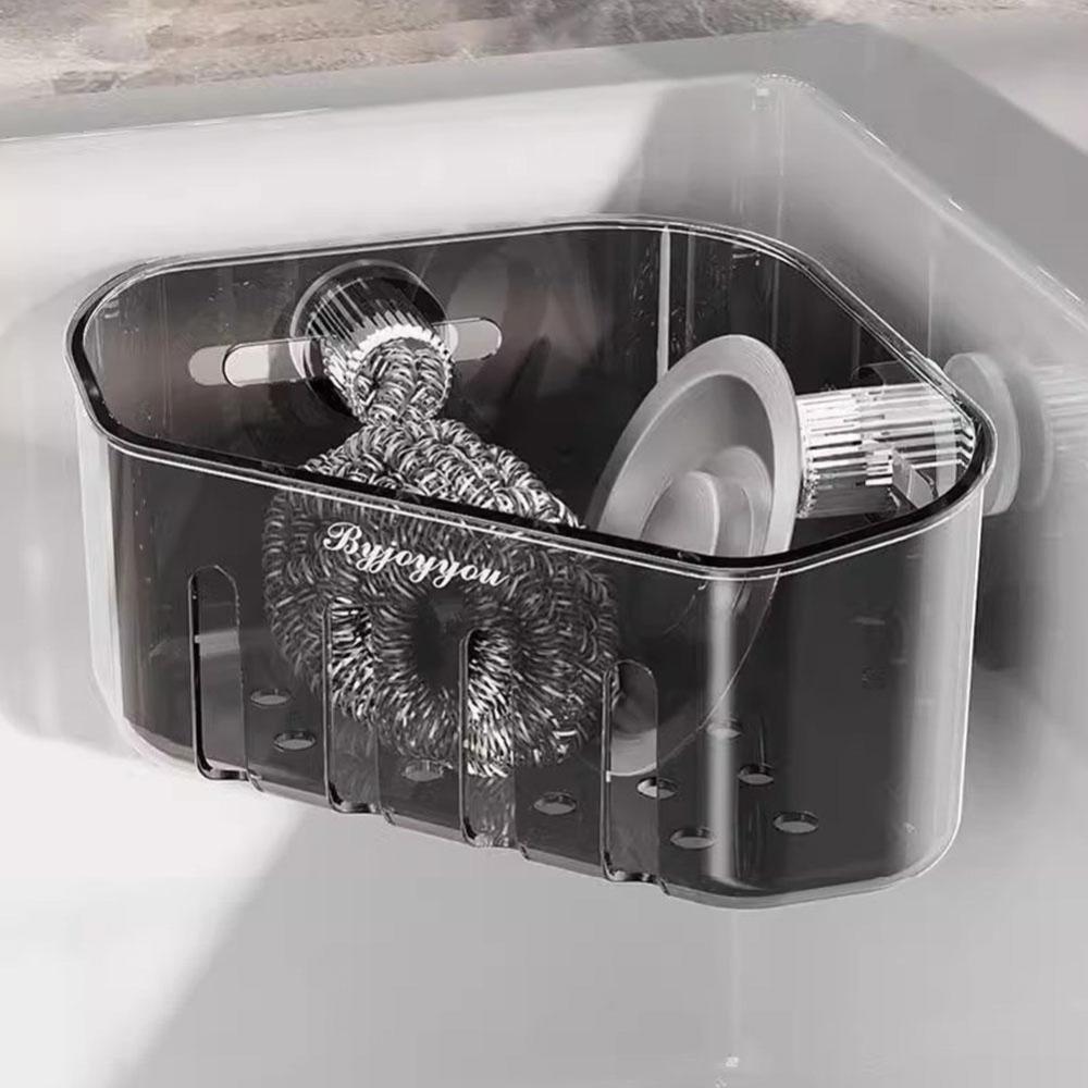 Rotating Sink Drain Racks Multi functional Wall Mounted Bathroom Suction Cup Corner Shelf Convenient Soap Drying Rack Bathroom