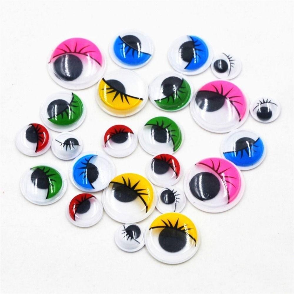 50/100pcs/bag Plastic Colorful Activity Eyeballs with Eyelashes DIY Kindergarten