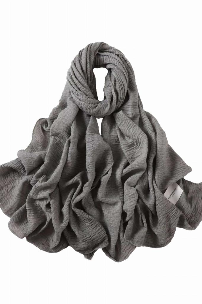 Graphite Textured Scarf 180x90 - Cotton and Polyester