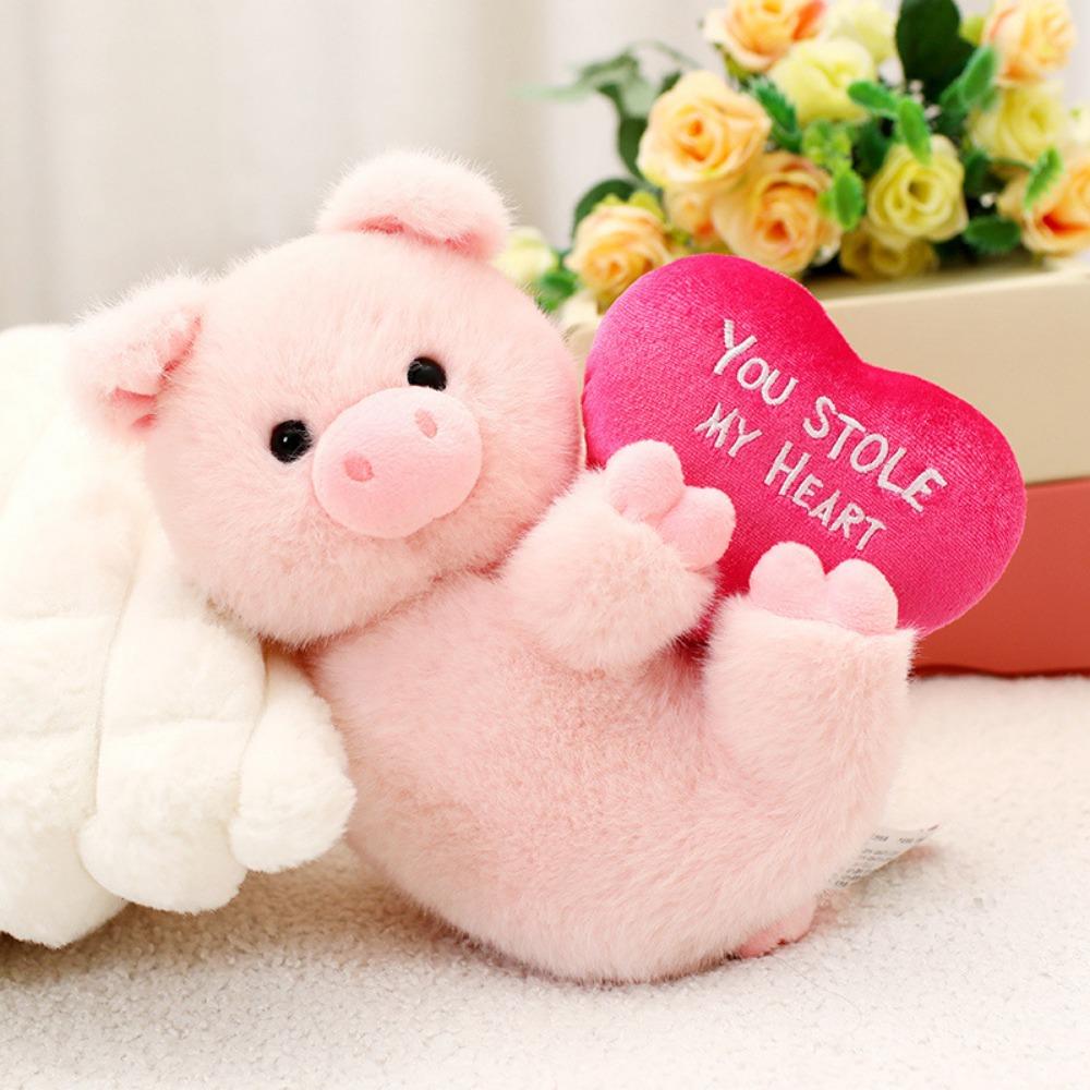 

Soft LOVE Heart Elephant Stuffed Toy Embrace Love Infant Plush Elephant Toy Accompany Toys Pig