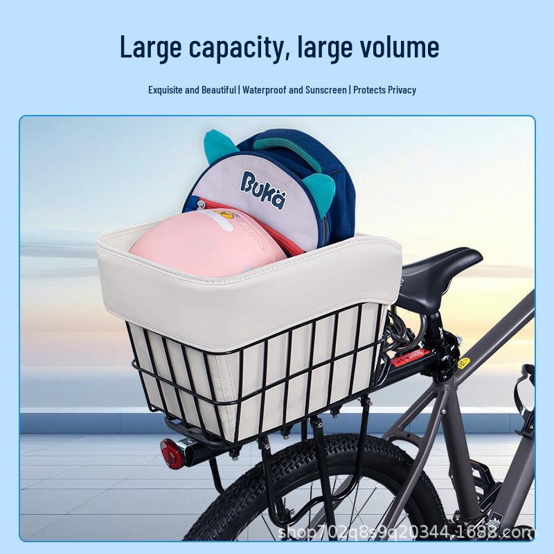 Mountain Bike Dog Seat Belt & Front Basket with Helmet Storage