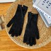 Jiatu's new thermal gloves, wool autumn and winter women's windproof knitted solid color cold-proof cashmere cycling gloves
