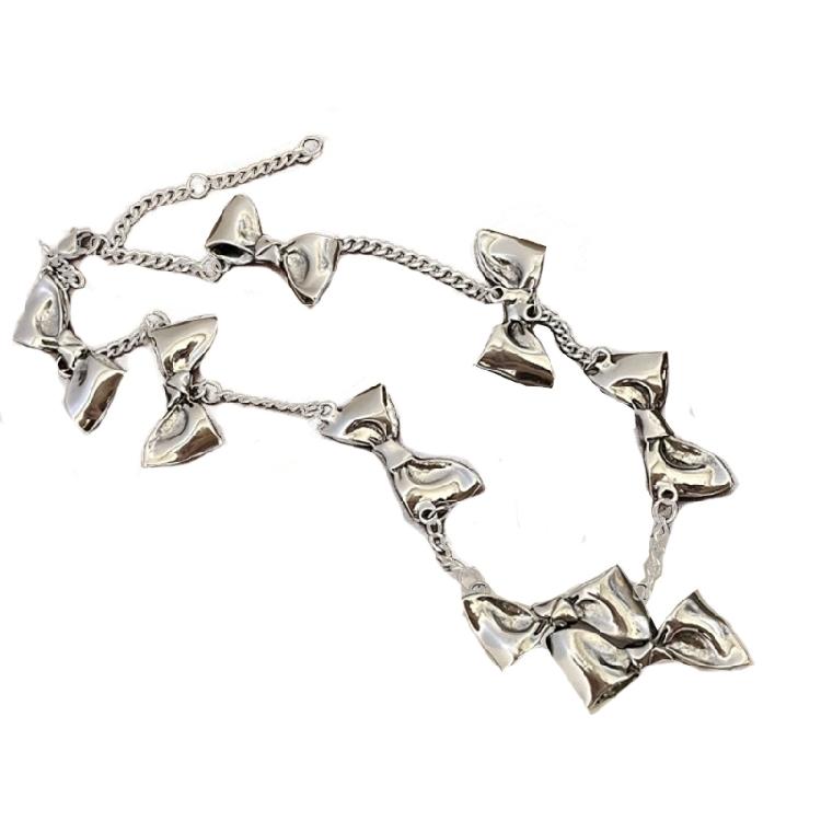 Ретро Ожерелье с Бантом Студенческое Простое Темпераментное Нишевый Дизайн Сладкое Ожерелье 1