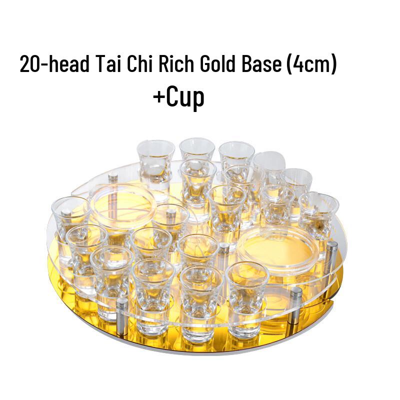 

Tai Chi Gold Cocktail Glass Rack Set with 20 Shot Glasses