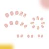 24x French Tip Full Cover False Nail Sweet Flowers Press On Nail Short Square Stick On Nail Acrylic Nail for Daily