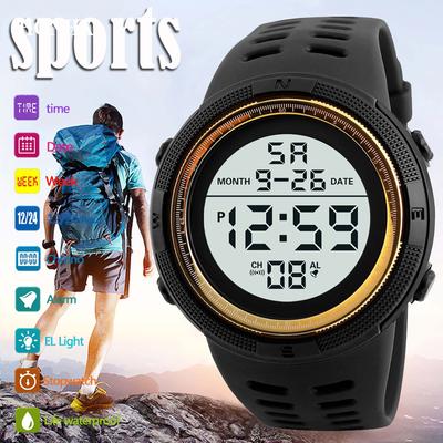  Luxusné pánske digitálne LED hodinky Date Sport Pánske vonkajšie elektronické hodinky