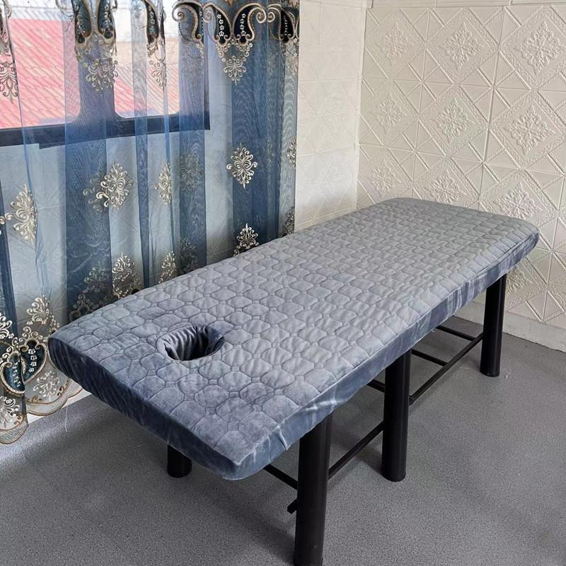 

Beauty Salon Bedspread Table Sheet Velvet Thicken Quilted Mattress Anti Slip Beauty Room Bed Mat SPA Bed Cover With Hole (as the picture,70x185cm)
