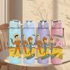 1PC Astronaut Mars Space Cartoon 750ml Color Plastic Sports Water Bottle Leakproof Flip Straw Lid Suitable for Sports Office Home Use