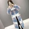 Stylish and Warm: New Spring Collection Faux Mink Fur Collar Over-Knee Loose Plus-Size Knitted Cardigan Coat for Women