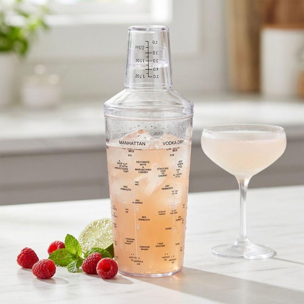 Built-in Strainer Lids Professional Cocktail Shaker PC Bartender Shaker Kit Wine Mixer Shaker  Home