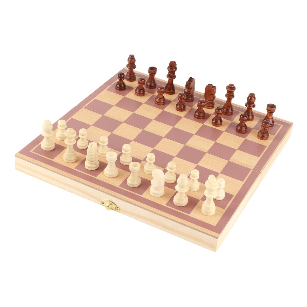 Portable Wooden Chessboard Folding Board Chess Game for Party Family Activities