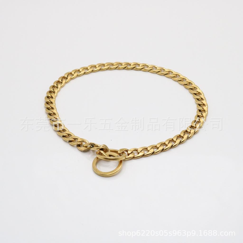 Stainless Steel 304NK Chain Pet Neck Ring Dog Chain Seamless Welded P Chain 11MM16MM Training Dog Walking Pet Chain