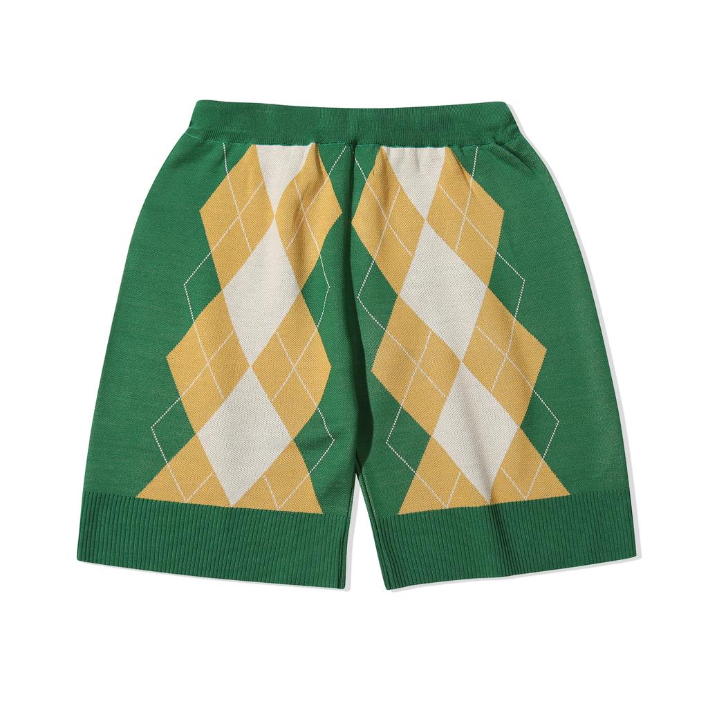 MAINBOOTH Billys Argyle Knit Shorts(Green)
