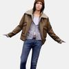 Levis FW24 Performance Warm Fleece Series Faux Shearling Jacket With Adjustable Zipper Men Jacket Brown 002NB-0000
