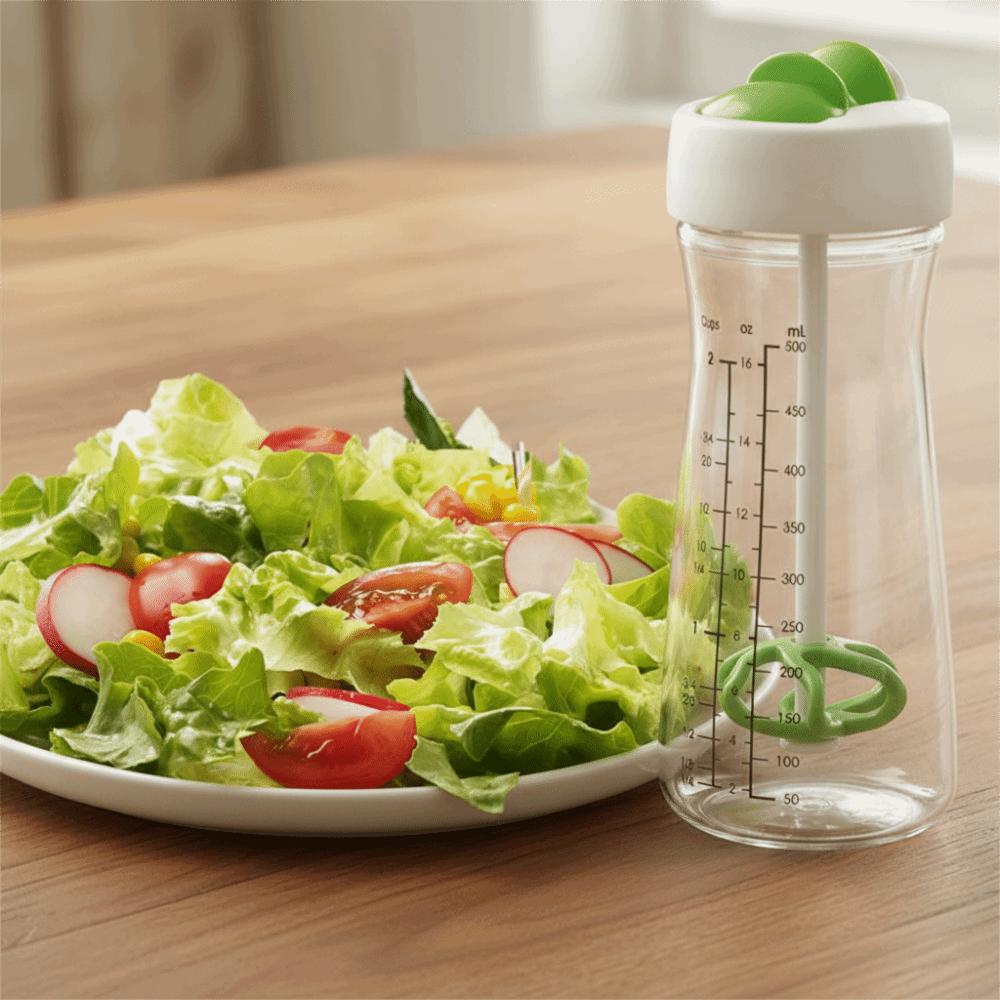 Hand Cranked Salad Dressing Bottle Efficient Salad Dressing Shaking Container Office