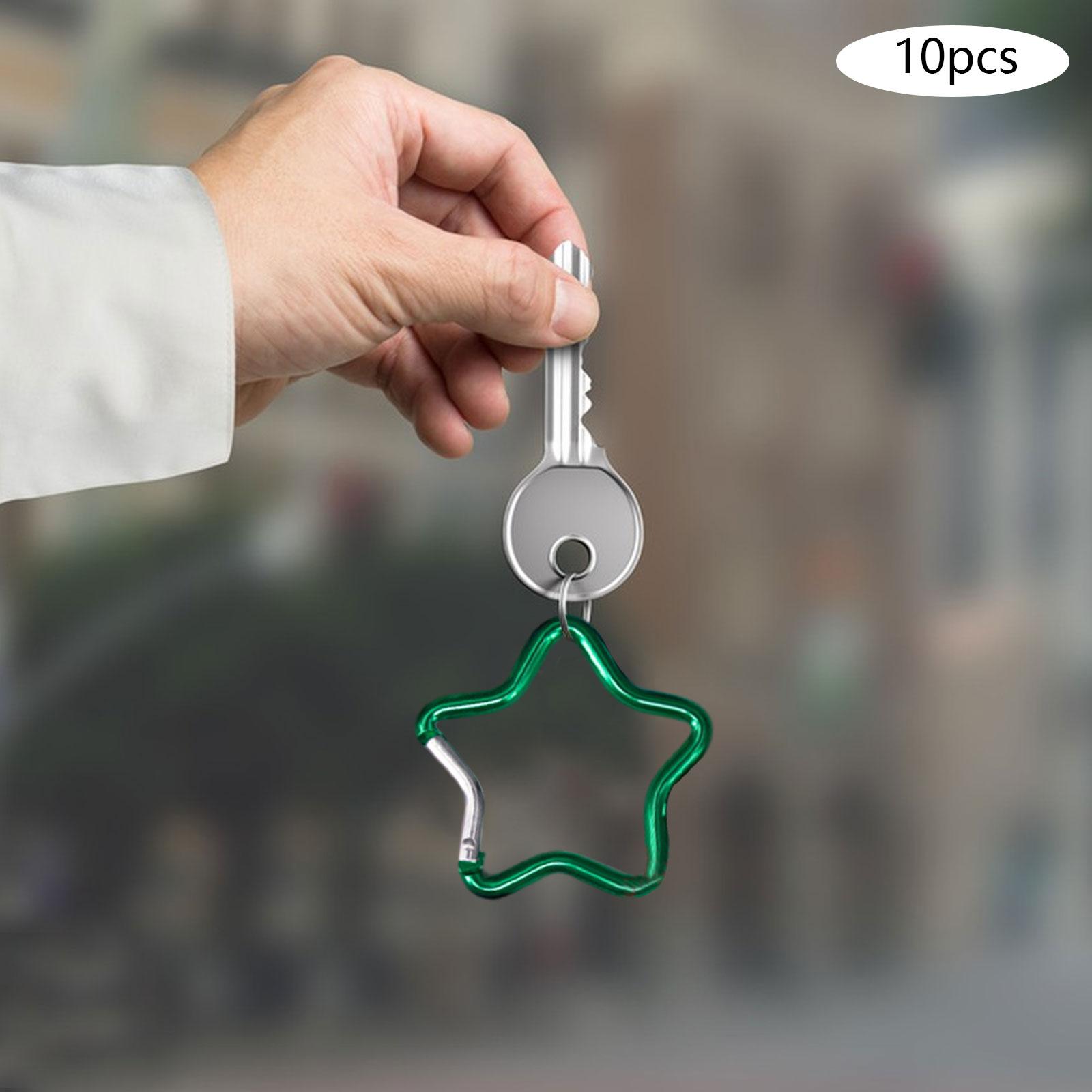 10x Five Pointed Star Shaped Carabiner Small Carabiner Aluminum Alloy Heavy Duty for Fishing Keychains Luggage Home Dog Leash