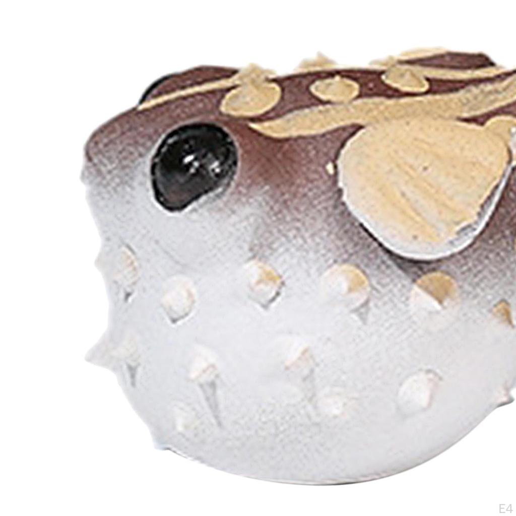 Puffer Statue Te Pet Ornament Collectible Gave for Lovers Håndlaget miniatyr skulptur dyr