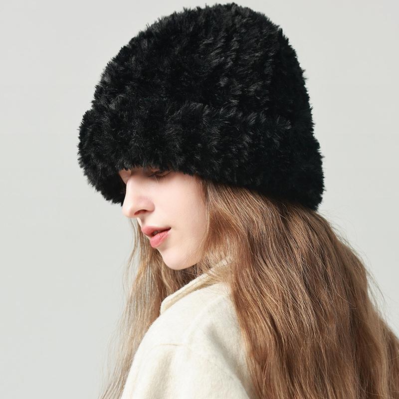 Gorro de lana de cabeza grande para mujer, gorro de moño tejido para otoño e invierno, gorros gruesos blancos cálidos