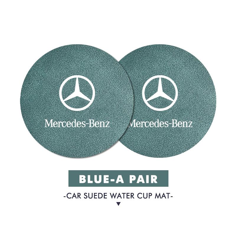2pcs Car Coasters Anti-Slip Pad Cup Holder Mat Accessories For Mercedes Benz AMG A C E S G Class W201 W210 W108 W204 W205 W203 LU3