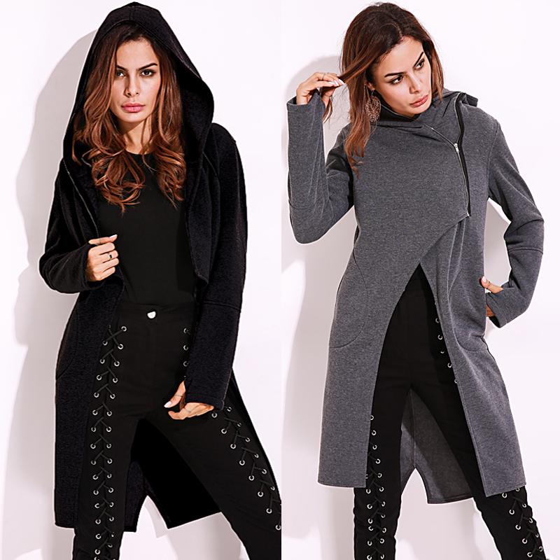 Buy ZANZEA Autumn Winter Women Hooded Hoodies Long Sleeve Side Zipup