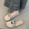 Baotou Schweinefuß-Hausschuhe tragen Frühling und Sommer neues französisches sanftes Retro-Kleid halb zu Mary-Jane-Single-Schuhen