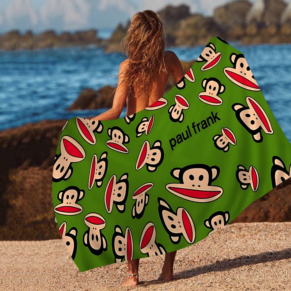 Fashion P-Paul Frank Microfiber Blanket Quick Drying Beach Towels Oversized Printing Super Absorbent Pool Towel Blanket