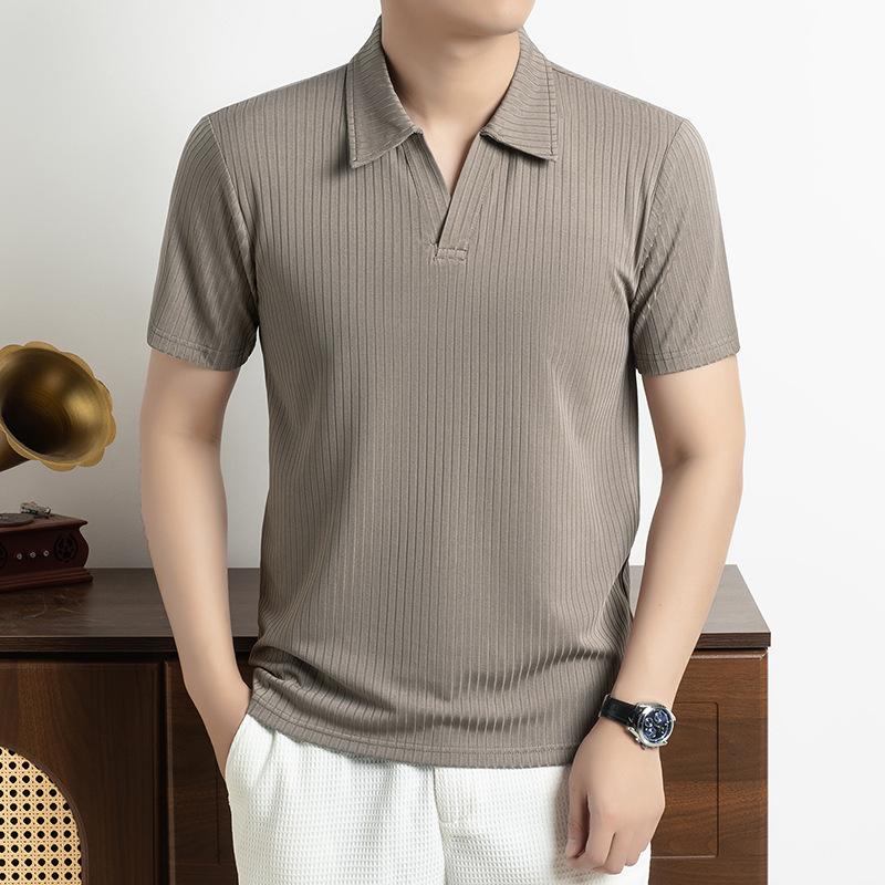 Wind Sea Short Sleevepolo Men s Summer Casual Loose Fit Breathable Striped T-Shirt Top M