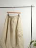 Artistic Japanese Quilted Winter Skirt - Casual Elastic Waist, Solid Color, Drawstring Half Skirt