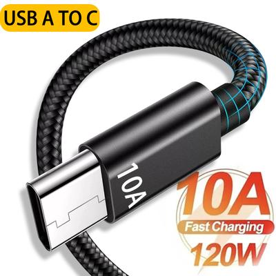 10A Fast USB C Cable Type C Fast Charging Data Cord Wire For MacBook Xiaomi Samsung USB A To USB C Cables For Huawei Mate 70 60