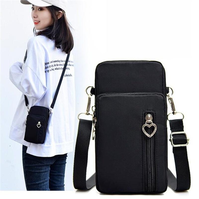 Women Nylon Shoulder Bag Wallet Phone Bag Mini Crossbody Messenger Bag Travel Passport Purse