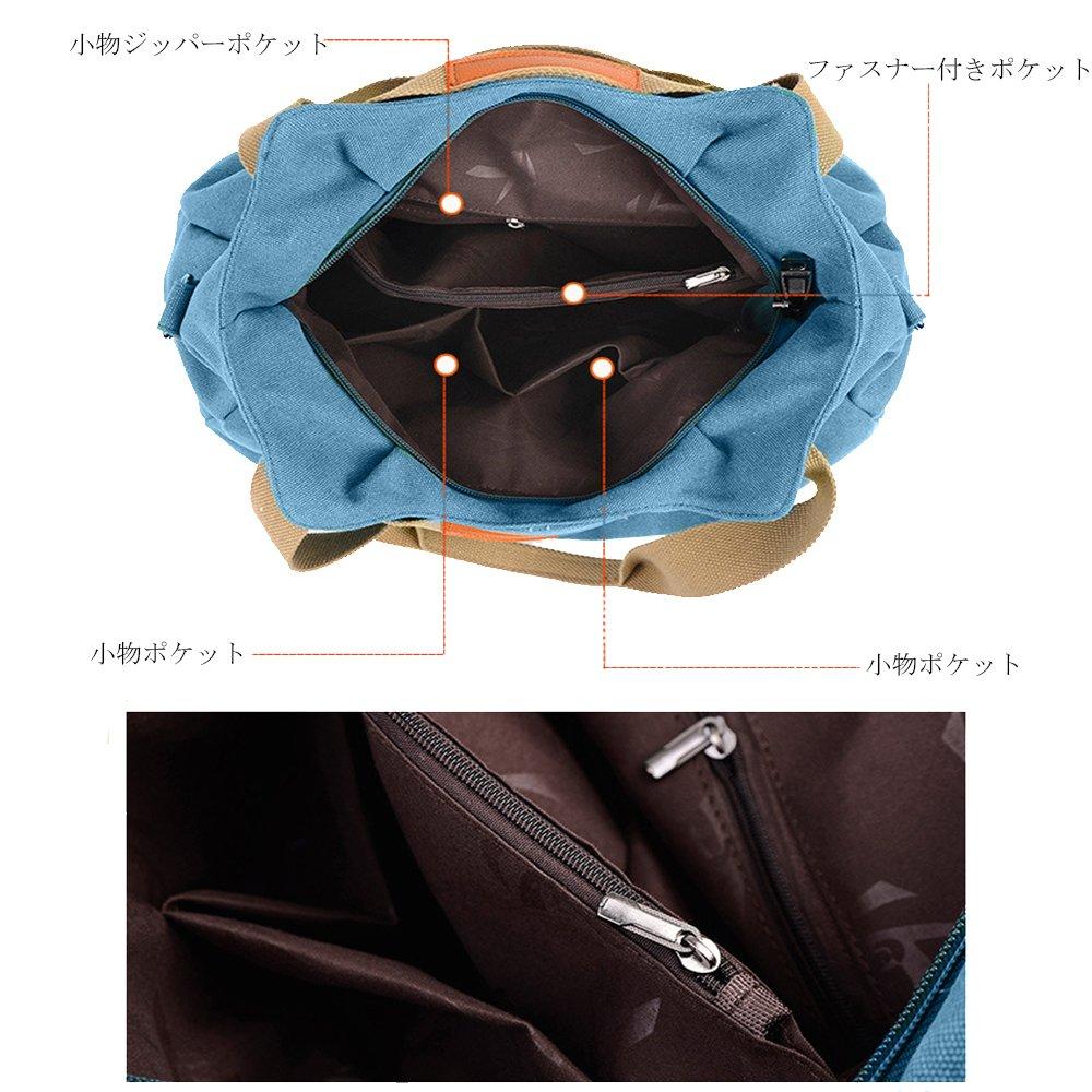 [Chikencall] Women's Casual Vintage Hobo Canvas Bag with a Stylish Striped Pattern, Large Capacity, Wallet, Top Handle, Handbag, 3-Way Canvas