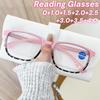 Unisex Vintage Anti-blue Reading Glasses Women Men Trendy Square Frame Plus Diopter Eyeglasses Fashionable Far Sighted Eyewear