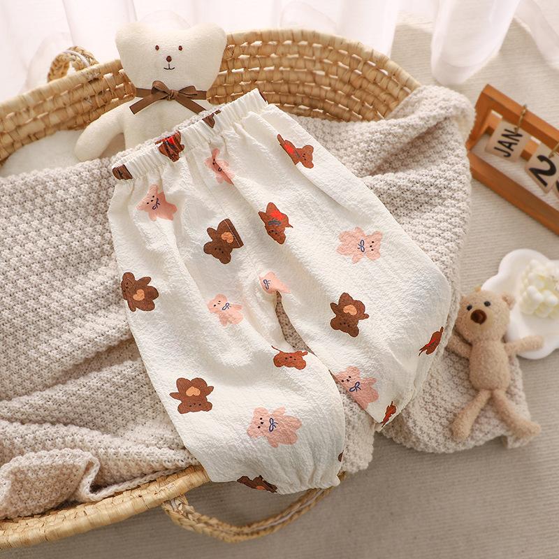 1-5 Years Children's Pants Summer Kids Anti Mosquito Pants for Boys and Girls Baby Casual Crops Breathable Sports Pants for Children