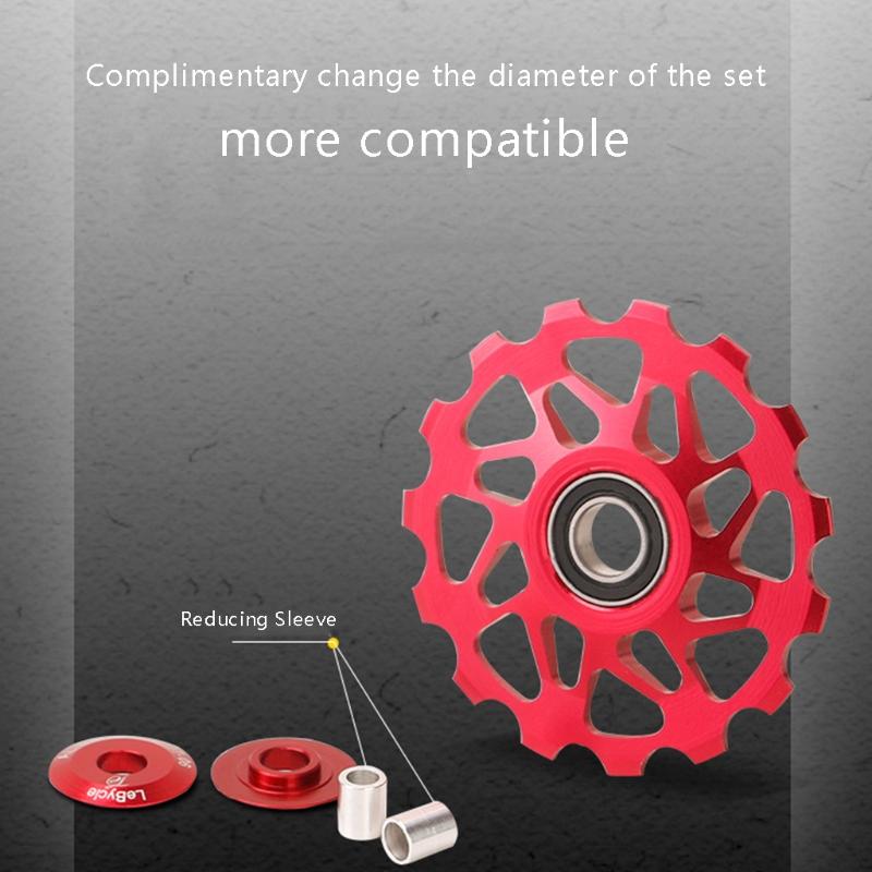 Track Pulley for Rear Wheel, Bearing and Pulley Guide for Mountain Bike, Road Bike, 11T, 13T,15T