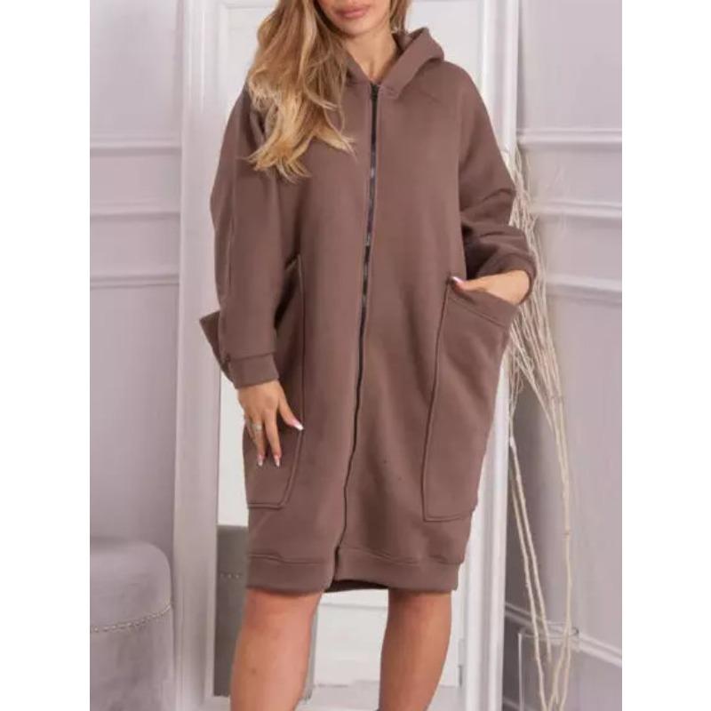 IHUASU Giacche e cappotti a maniche lunghe autunnali e invernali con stampa a tinta unita casual vintage da donna