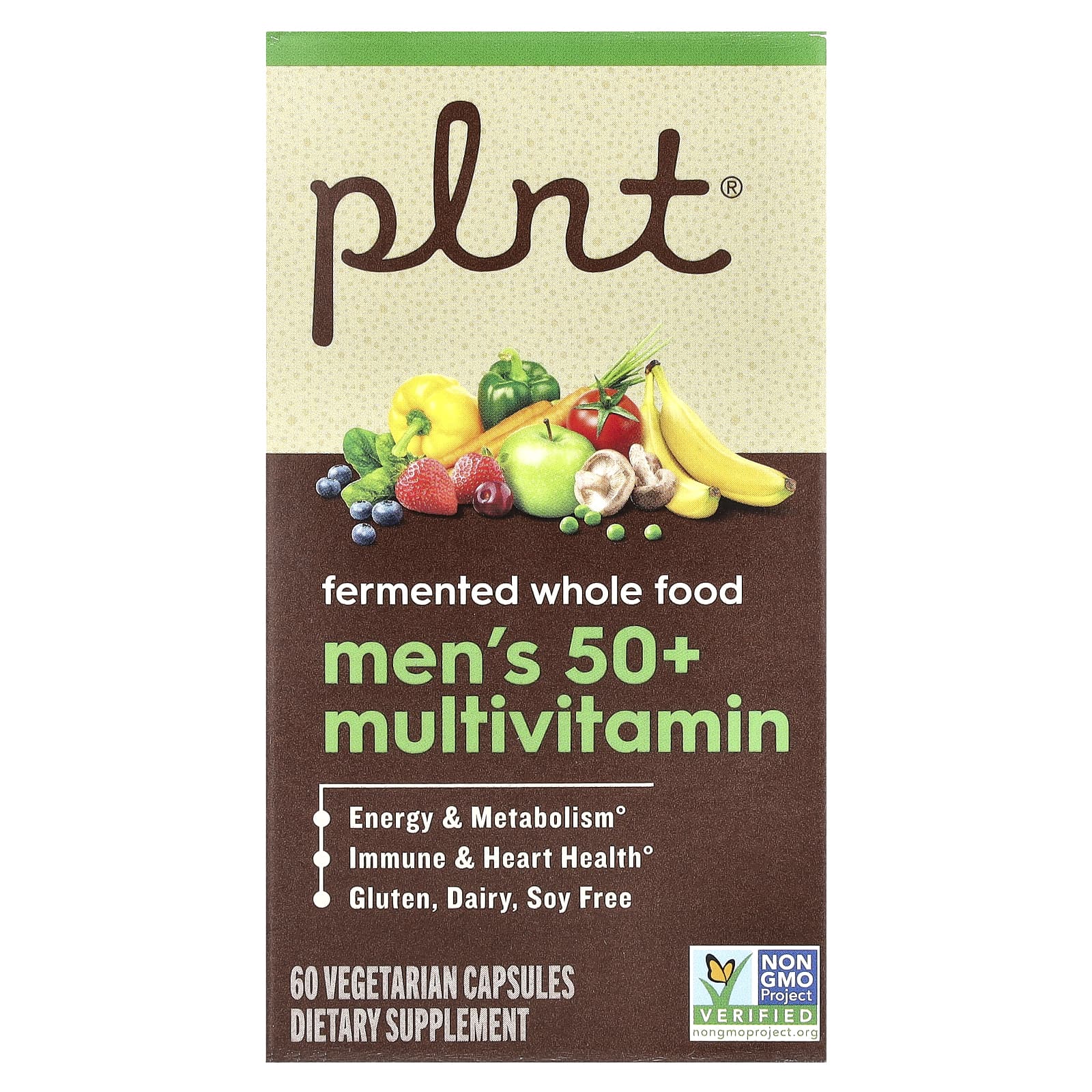 

Plnt, multivitamin for men over 50, 60 veggie capsules