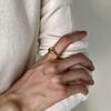 Women's Geometric French Croissant Adjustable Ring - Trendy and Versatile Fashion Accessory