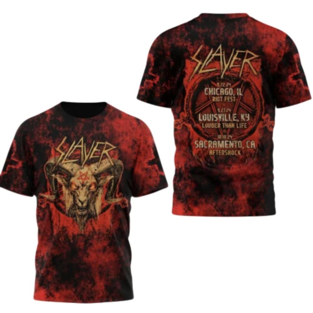 Nuova T-shirt Hip Hop Uomo/Donna con Stampa 3D della Band Metal Slayer, Maglietta alla Moda con Girocollo a Maniche Corte, Top Trendy, Abbigliamento Uomo