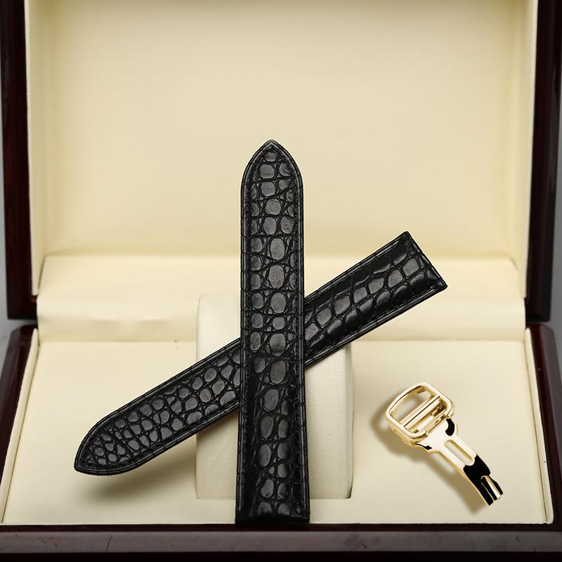 20 22mm Blue Purple Gray Pink Alligator Strap Replacement Cartier Tank London Men Women Folding Buckle Watch Strap Accessories