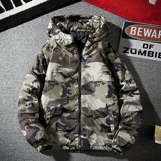 Autumn and Winter Plus Size Cotton Jacket Men's Hooded Loose Cotton Jacket Camouflage Cotton Jacket Jacket