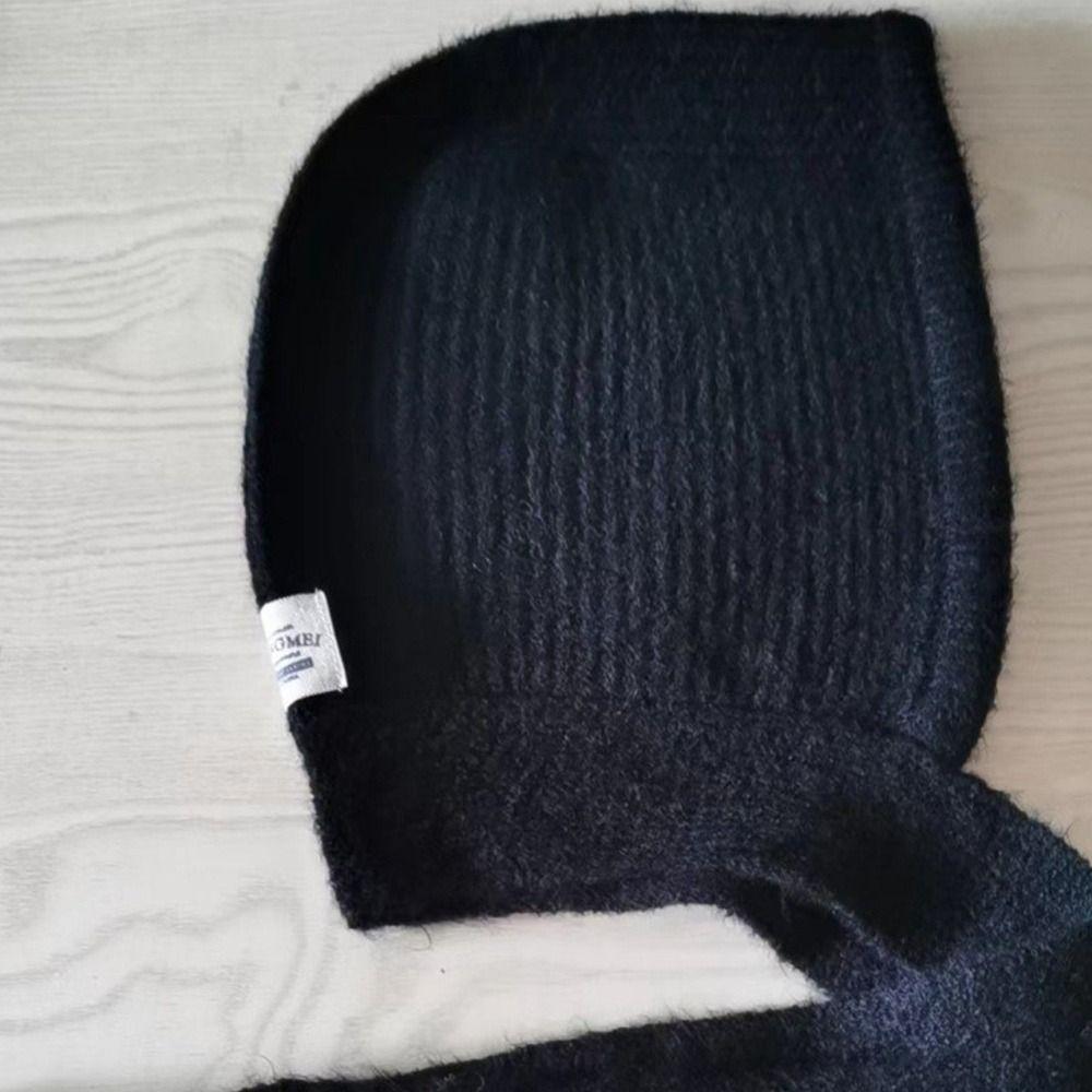Thicken Warm Korean Ins Hood Scarf Windproof Ear Protection Hat Balaclava Hat  Autumn and Winter